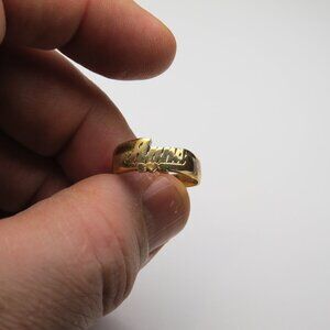 14k Gold Name Ring ANNA Hand Made